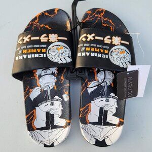 NEW Naruto Anime Ramen Men’s Size 12 Slippers Sandals Slides Shippuden Ichiraku